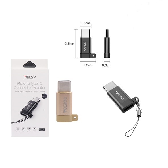 تصویر تبديل ميکرو به تايپ سي  يسيدو YESIDO-GS04